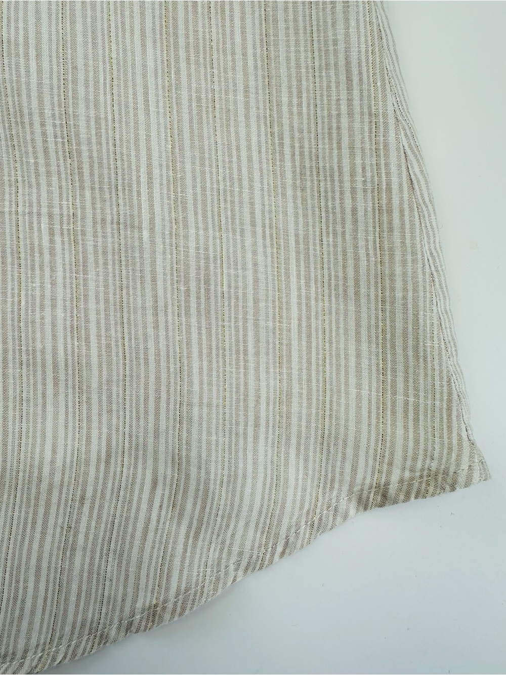 White Linen Maxi Slip Dress Gold Thread Antibes Blanc Small Resort - Picture 7 of 10